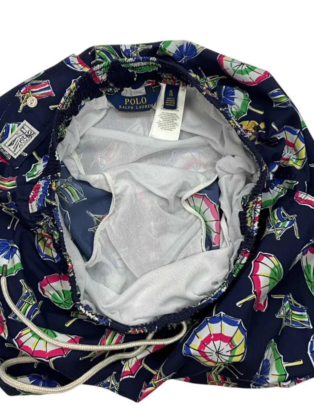 Polo Ralph Lauren Polo Bear Umbrella Swim Trunks XL Blue Lined Swimwear